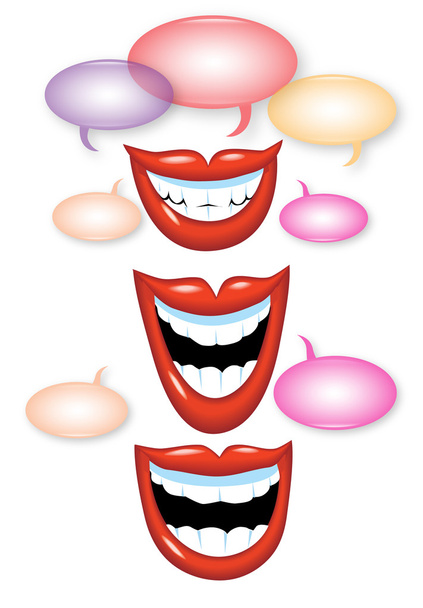 Mouths and Cartoon Balloons - Vector, Image