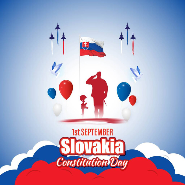 ilustração vetorial para o dia da constituição da Eslováquia - 1 de setembro - Vetor, Imagem