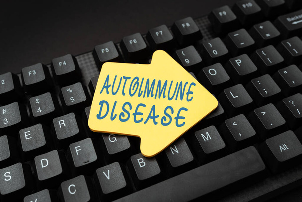 Conceptual caption Autoimmune Disease. Word for body tissues are attacked by its own immune system Online Browsing And Exploring, Creating Blog Content, Sending New Messages - Fotoğraf, Görsel