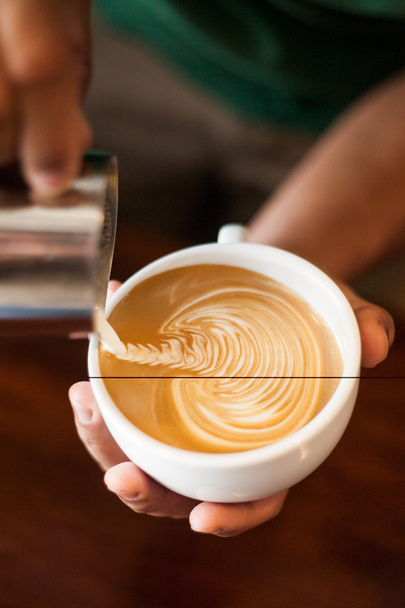 Cappuccino with latte art - Фото, зображення