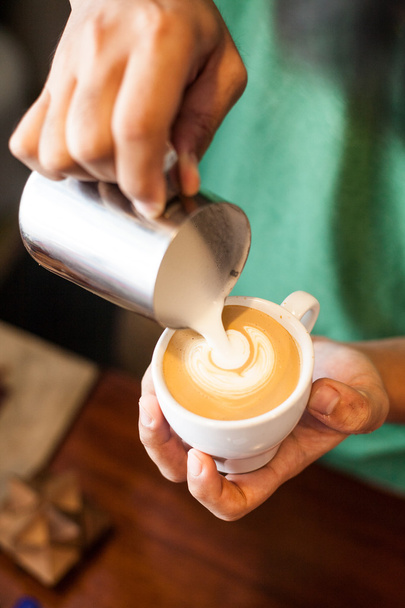 Cappuccino with latte art - Foto, Imagen