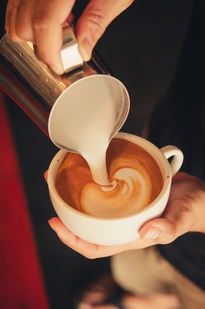 latte art coffee - Foto, afbeelding