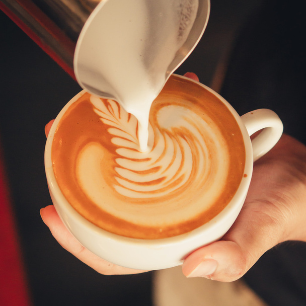 latte art coffee - Фото, зображення