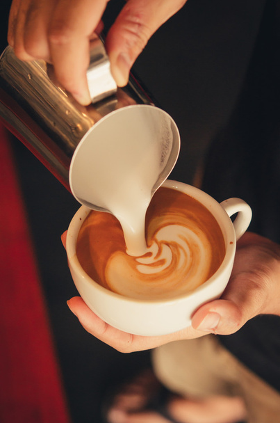 latte art coffee - Fotoğraf, Görsel