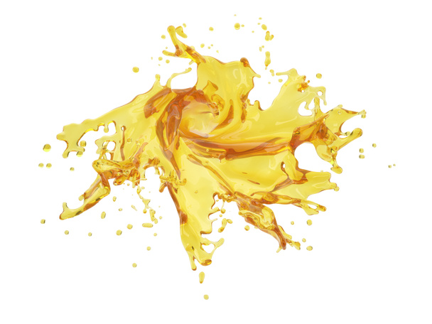 3d illustration of yellow splash on white background with clipping path - Foto, Bild