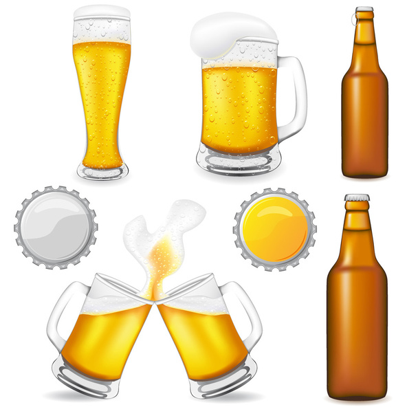 Ensemble d'illustration vectorielle de bière
 - Vecteur, image