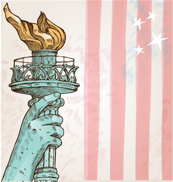 Estatua de la libertad con antorcha
 - Vector, imagen