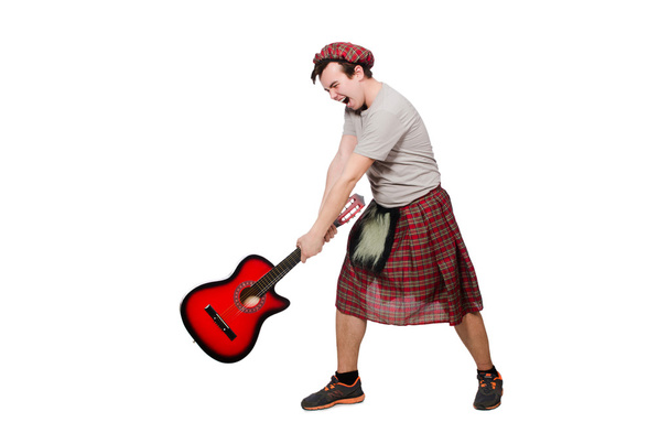 Scotsman gitározni - Fotó, kép