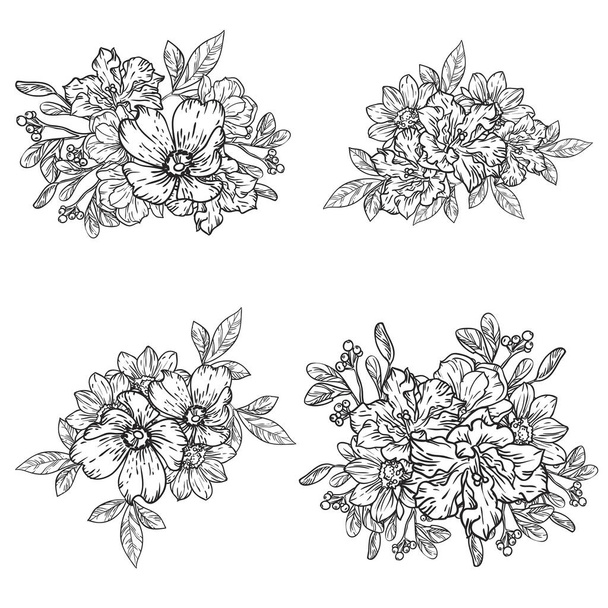 beautiful flowers, background, vector illustration - Vektor, kép