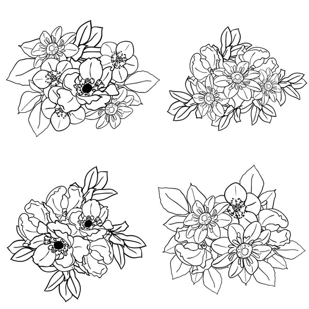 beautiful flowers, background, vector illustration - Vector, afbeelding