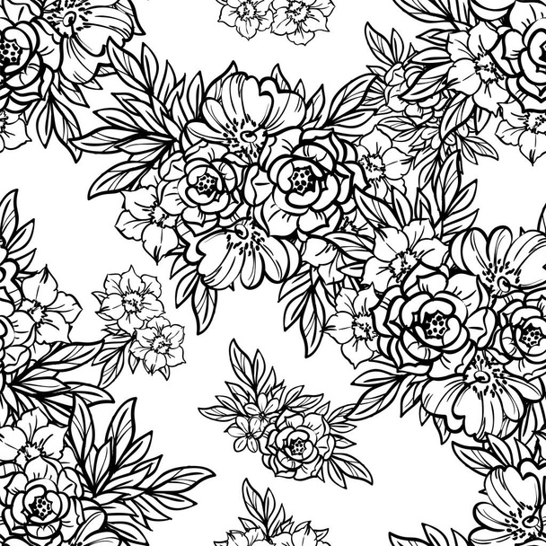 beautiful flowers, background, vector illustration - Vettoriali, immagini