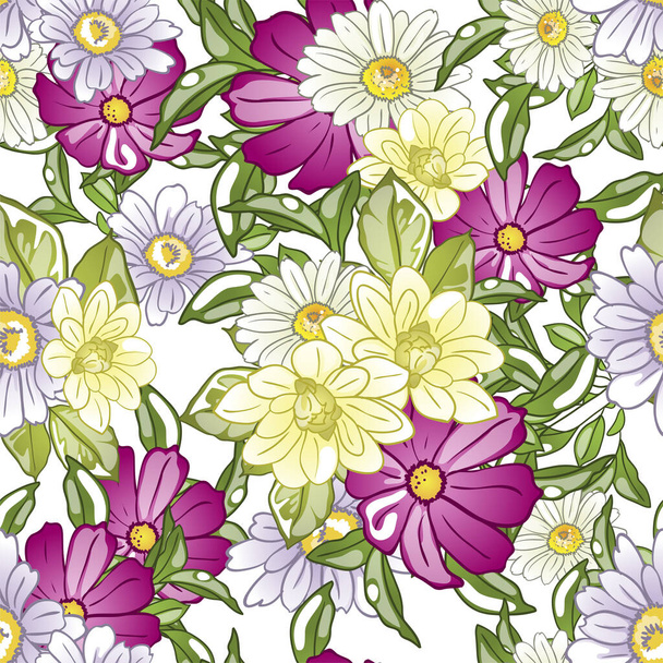 beautiful flowers, background, vector illustration - Vektor, Bild