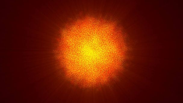 Partículas abstractas sol llamarada solar partículas ilustración 3d render - Foto, Imagen