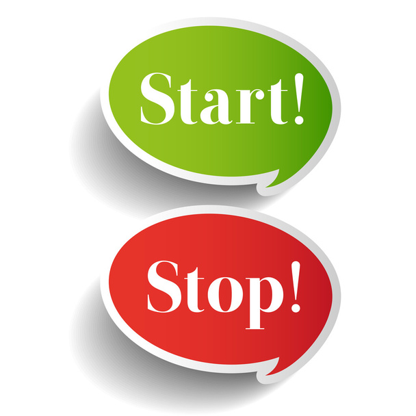 Start Stop symbol label vector - Vecteur, image