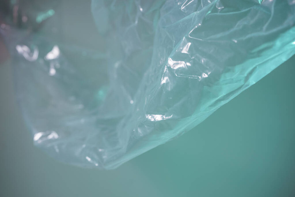 Tasarım için plastik torba soyut arkaplan deseni dokusu. Plastik Torba Konsepti yok, dünyayı kurtar, dünyayı koru. - Fotoğraf, Görsel