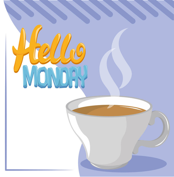 こんにちは月曜ホットコーヒー - ベクター画像