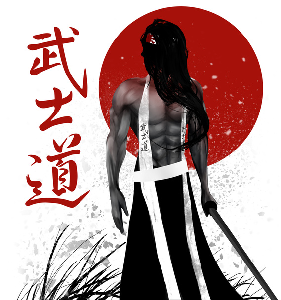 Samurai con fondo
 - Foto, Imagen