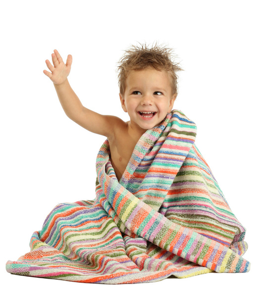 Smiling little boy in towel - Foto, Bild