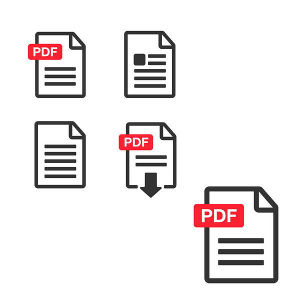 PDF αρχείο κατεβάσετε εικονίδιο. Κείμενο εγγράφου, πληροφορίες μορφής ιστού συμβόλου - Διάνυσμα, εικόνα