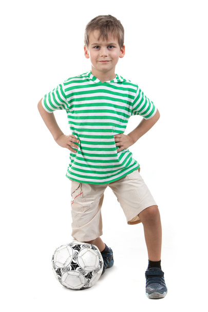 Boy holding soccer ball - Foto, Bild