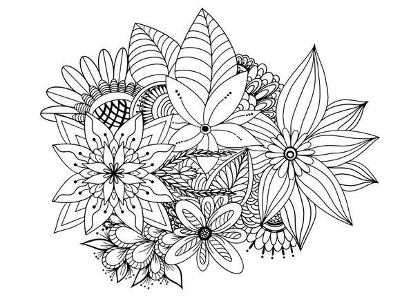白い背景に野生の花やハーブの花のシームレスな境界線。手描きイラストレーターベクトル. - ベクター画像