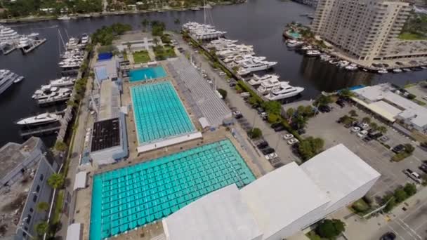 Aerial video swimming pool - Footage, Video