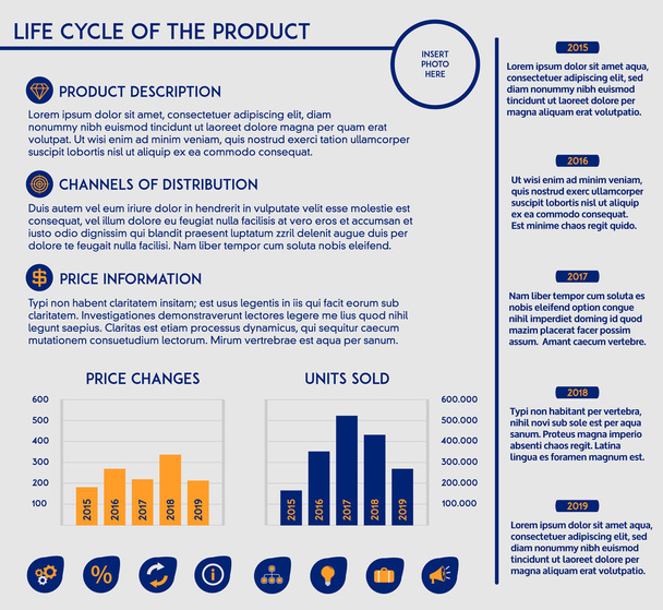 Products life cycle - presentation business template - Vektor, kép