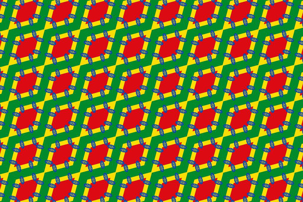 Eenvoudig geometrisch patroon in de kleuren van de nationale vlag van Ethiopië - Foto, afbeelding