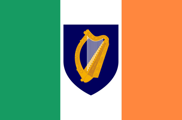 Irlannin lippu on Luoteis-Euroopan maa. 3d kuva - Valokuva, kuva