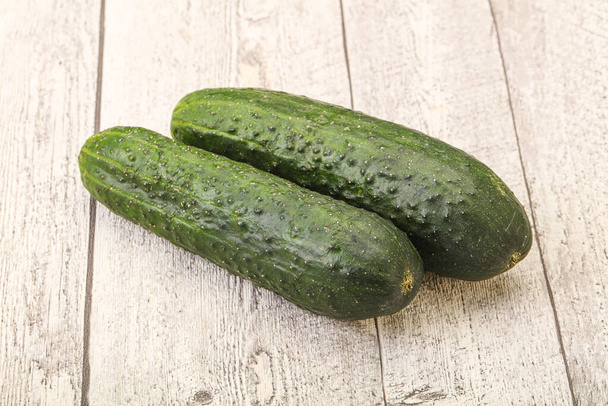 Ripe organic natural green cucumber isolated - 写真・画像