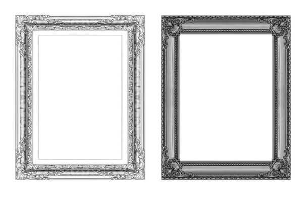 ensemble de cadre gris vintage avec espace vide isolé sur ba blanc
 - Photo, image