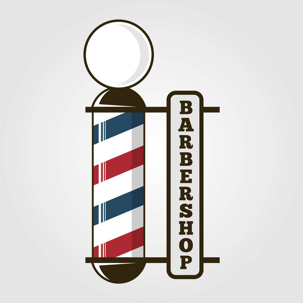 Segno barbiere con vecchio stile palo da barbiere vintage - Vettoriali, immagini