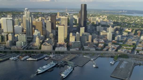 légi Seattle-i várost és a columbia center, Amerikai Egyesült Államok - Felvétel, videó