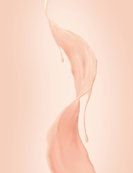liquid foundation splash cream for beauty cosmetic product,3d rendering,clipping path. - Foto, Bild