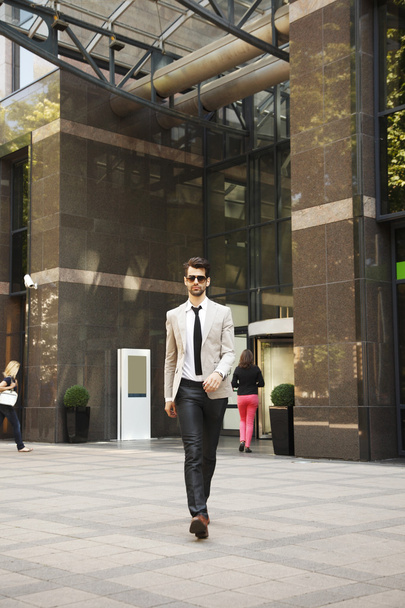 Businessman in front of business center - Foto, Imagem