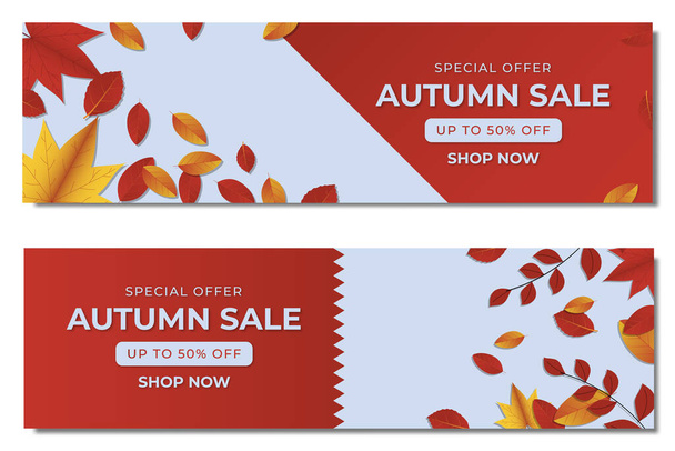 Autumn sale banners set. Premium Vector - Vector, Imagen