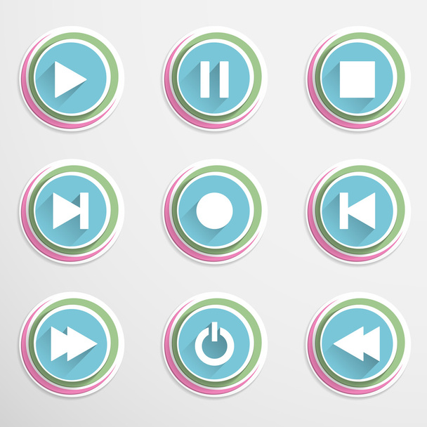 Mediaplayar buttons - Vector, Image