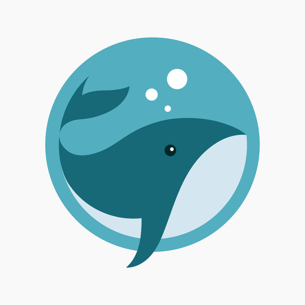 Whale Animal Ocean Sea Logo Icon Symbol - Vector, imagen