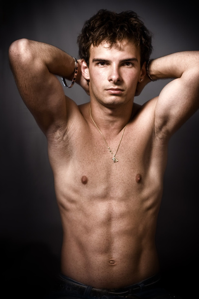 Athletic man with fine muscular abdomen - Foto, Imagem