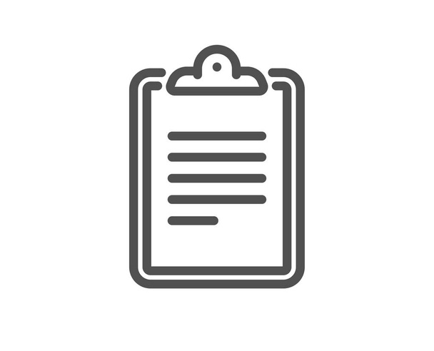 Clipboard document line icon. Agreement file sign. Survey record symbol. Quality design element. Linear style clipboard icon. Editable stroke. Vector - ベクター画像