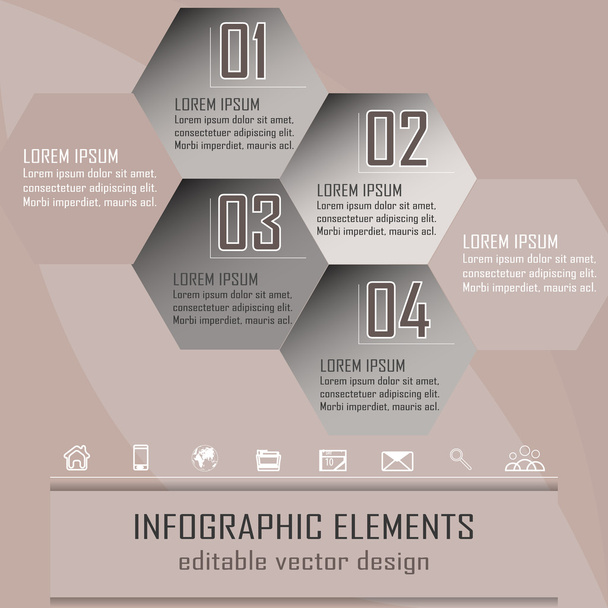 Modern infographic option banner with four steps - Vector, Image