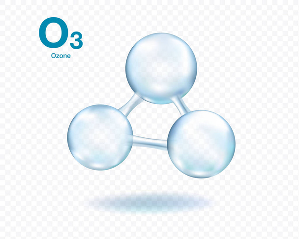 Ozon molecuul model set geïsoleerd op transparante achtergrond. Vectorillustratie. - Vector, afbeelding