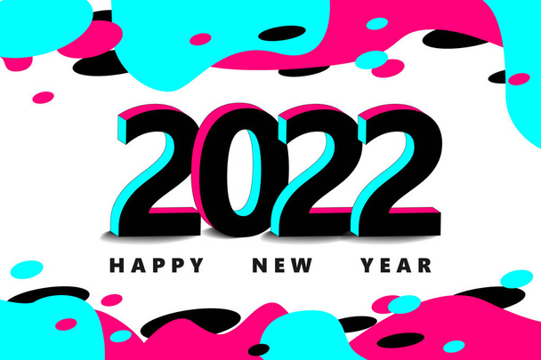 2022 New year. Tiger horoscope sign.  2022 logo design. Greeting card in the style of social media. Flat minimalistic vector illustration. EPS10 - Vector, Image