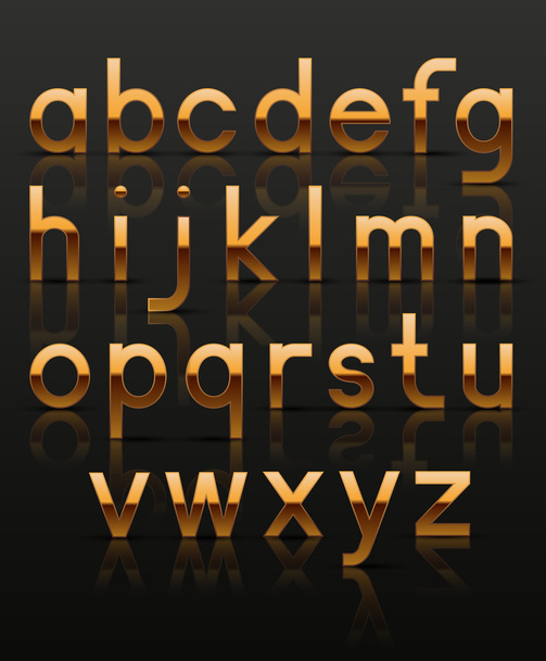 Alfabeto dorado decorativo
 - Vector, imagen