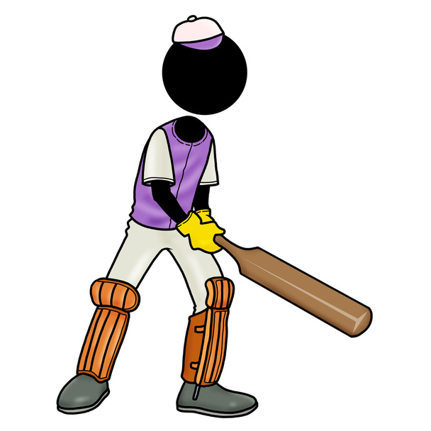 Силуэт-человек - икона спорта - крикет
 - Фото, изображение