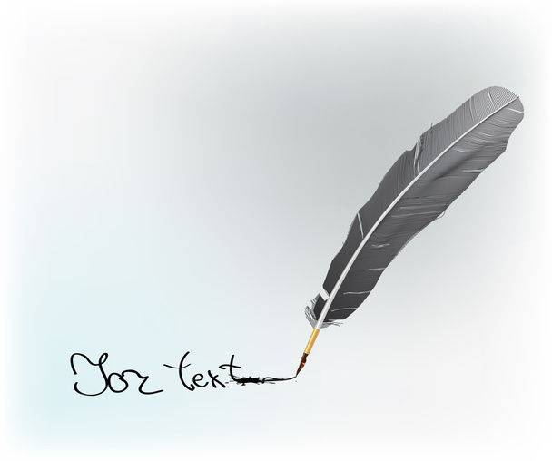 Penna toll és a inkwell át a fehér háttér - Vektor, kép