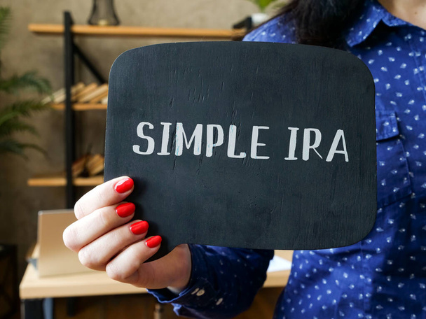Conceptual photo about SIMPLE IRA Individual Retirement Accounts with handwritten phrase. - Photo, Image