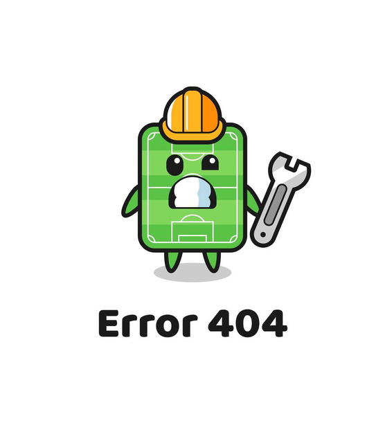error 404 with the cute football field mascot , cute style design for t shirt, sticker, logo element - Vecteur, image