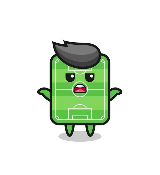 football field mascot character saying I do not know , cute style design for t shirt, sticker, logo element - Vetor, Imagem