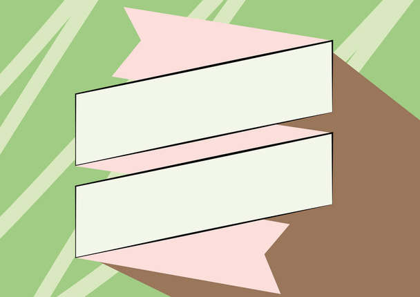 Desenho de faixa de papel dobrado no padrão Zigzag. Folding cartão Bookmark Design mostrando padrões irregulares. - Vetor, Imagem